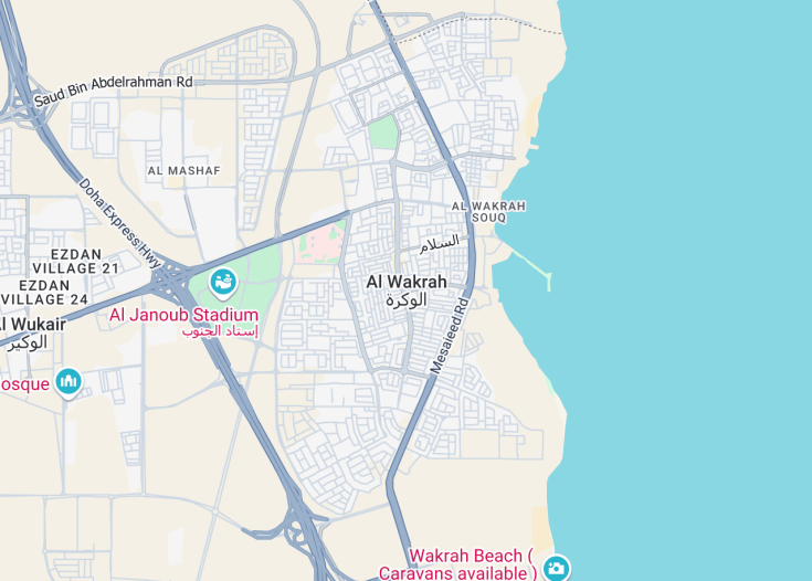 Map of Al Wakrah, Qatar