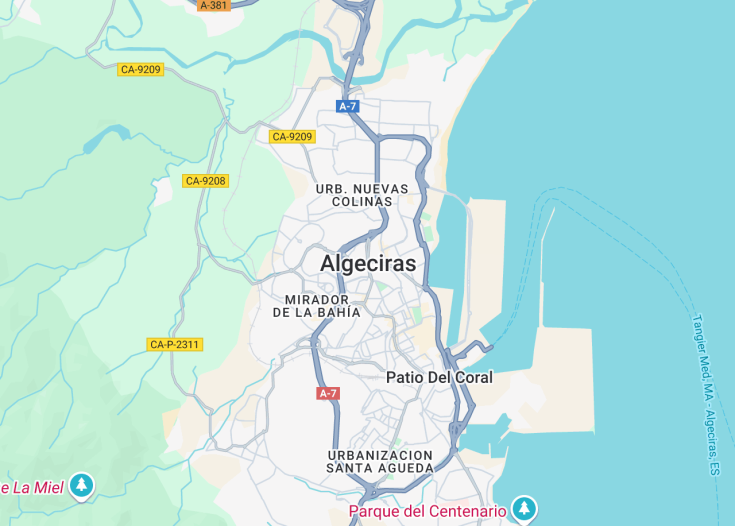 Map of Algeciras, Spain