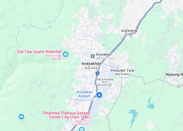 Map of Anesakhan, Myanmar