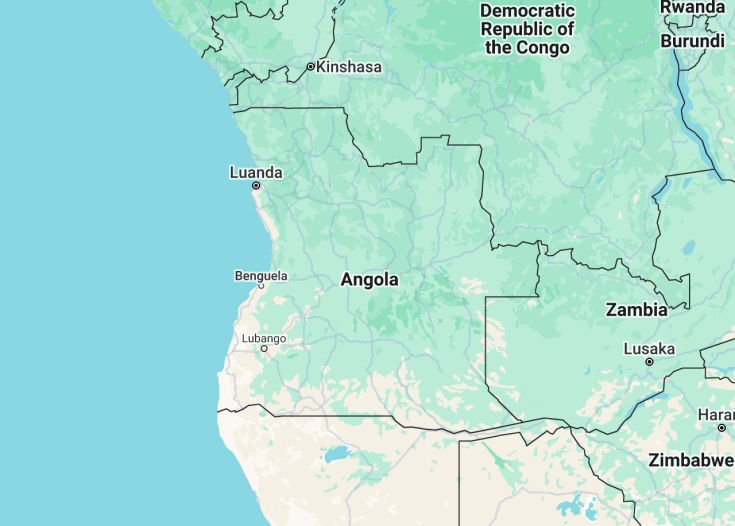 Map of Angola, 