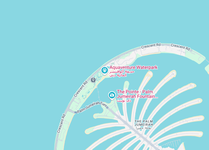 Map of Aquaventure Waterpark, Dubai