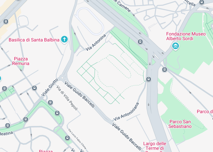 Map of Baths of Caracalla, Rome