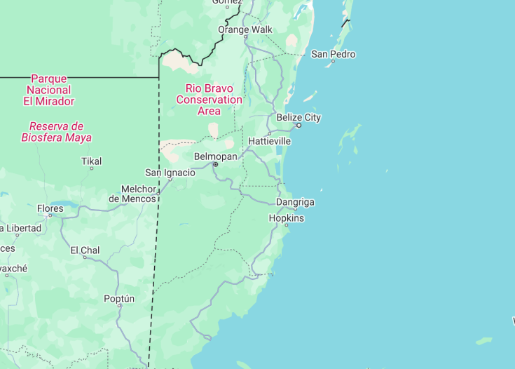 Map of Belize, 