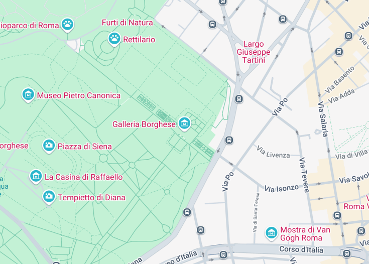 Map of Borghese Gallery, Rome