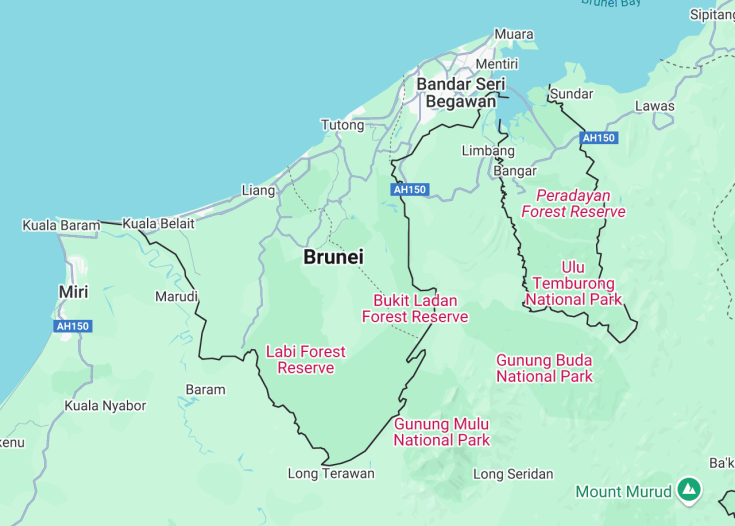 Map of Brunei, 