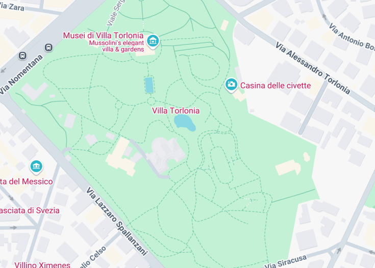 Map of Bunker of Mussolini at Villa Torlonia, Rome