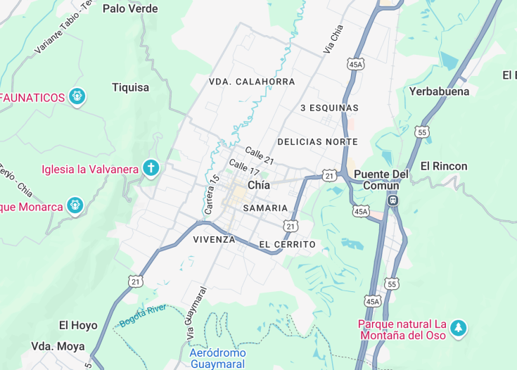 Map of Chia, Colombia