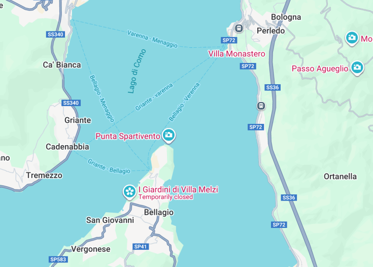 Map of Como Lake, Bellagio