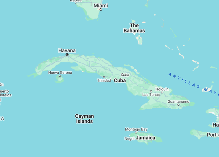 Map of Cuba, 