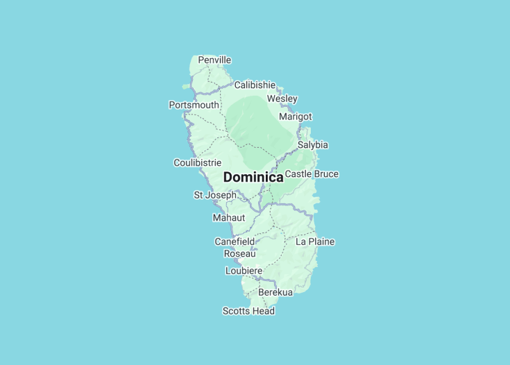 Map of Dominica, 