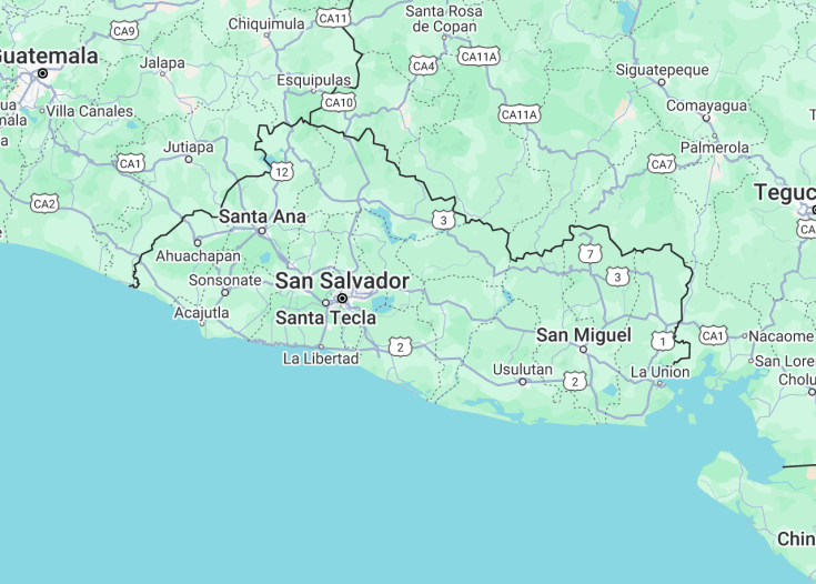 Map of El Salvador, 
