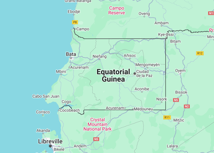 Map of Equatorial Guinea, 