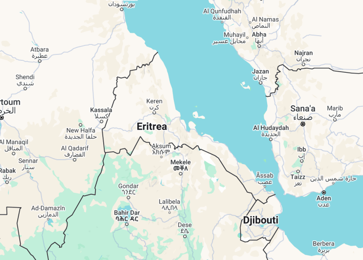 Map of Eritrea, 