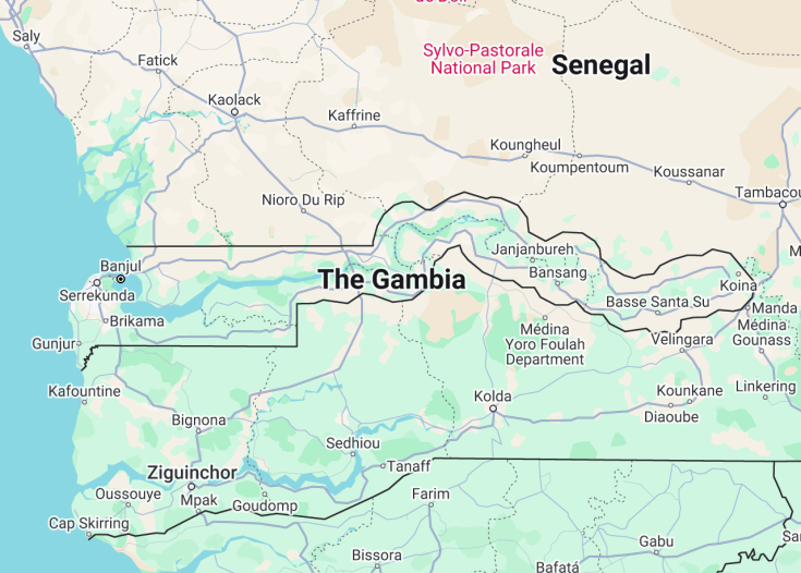 Map of Gambia, 