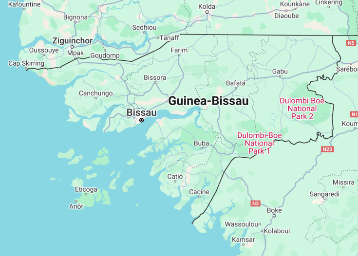 Map of Guinea-Bissau, 