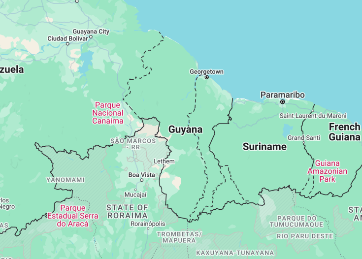 Map of Guyana, 