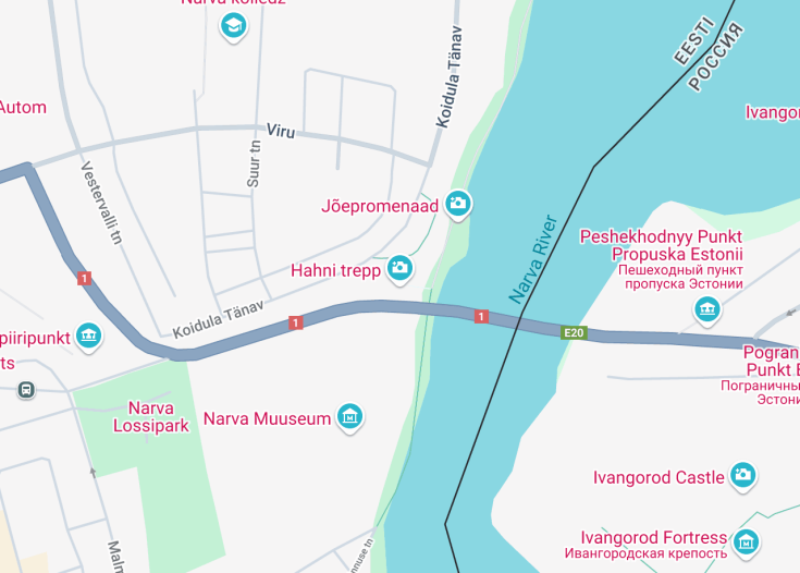 Map of Hahni trepp, Narva