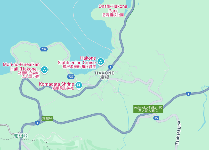 Map of Hakone, Japan