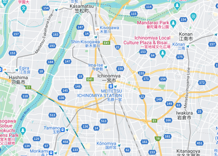 Map of Ichinomiya, Japan