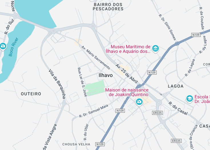 Map of Ilhavo, Portugal
