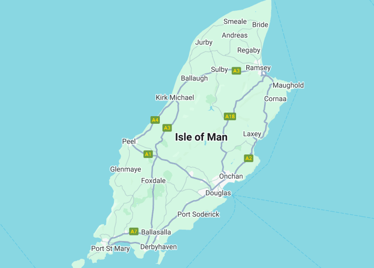 Map of Isle of Man (United Kingdom), 