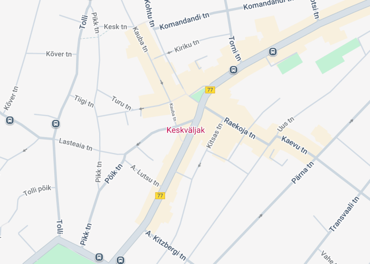 Map of Keskväljak town square, Kuressaare