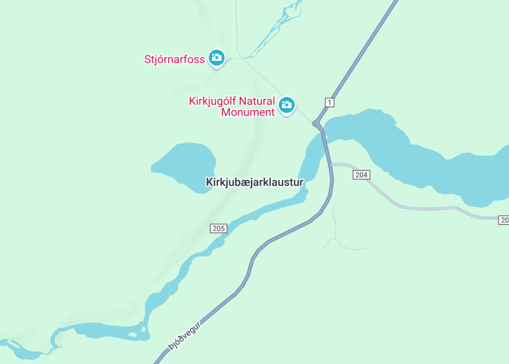 Map of Kirkjubæjarklaustur, Iceland