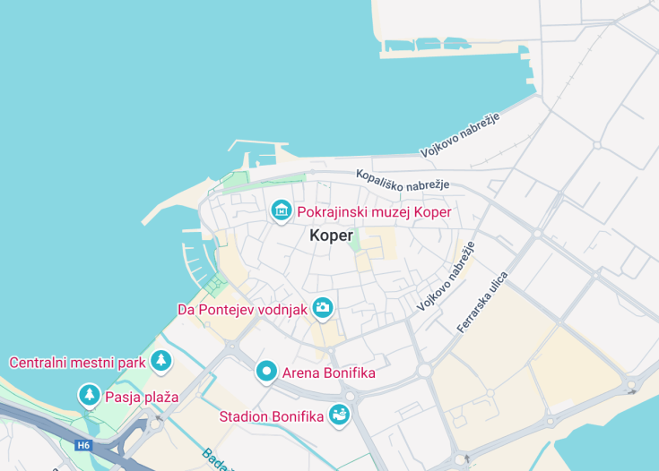 Map of Koper, Slovenia