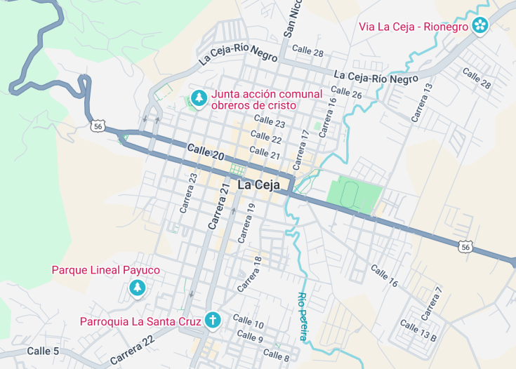 Map of La Ceja, Colombia