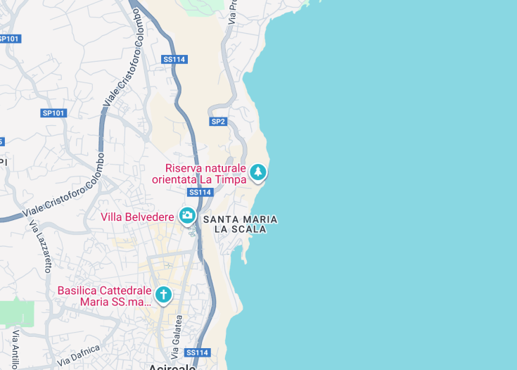 Map of La Timpa Nature Reserve, Acireale