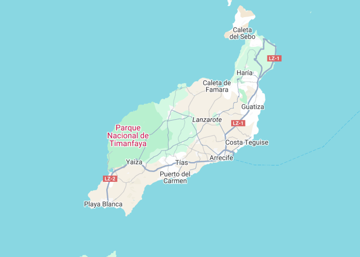 Map of Lanzarote (Canaries, Spain), 