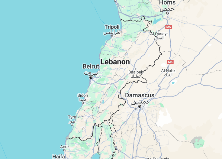 Map of Lebanon, 