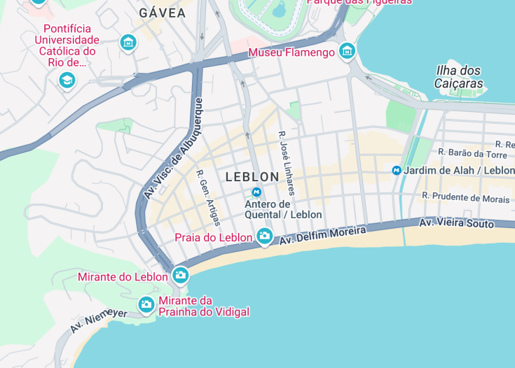 Map of Leblon, Brazil
