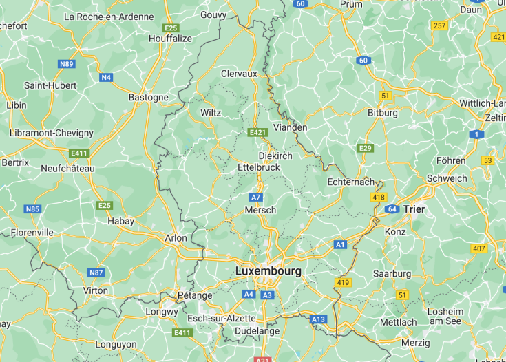Map of Luxembourg, 