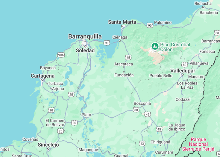 Map of Magdalena, Colombia