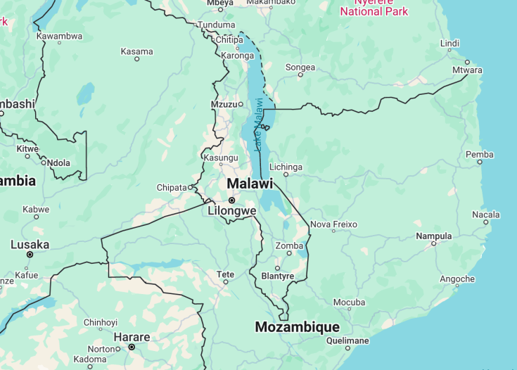 Map of Malawi, 