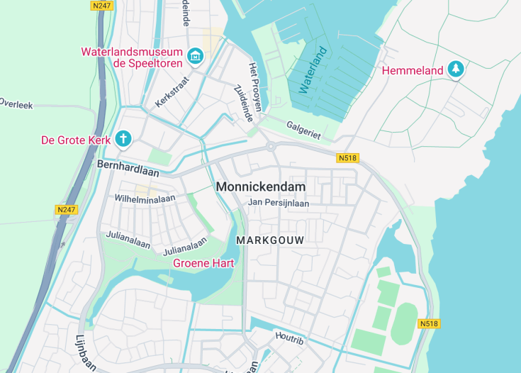 Map of Monnickendam, Netherlands