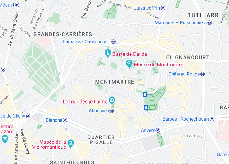 Map of Montmartre, Paris