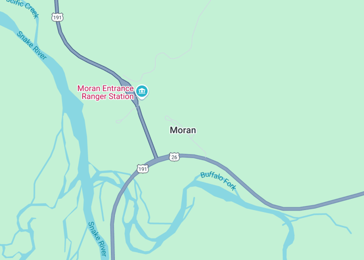 Map of Moran, Wyoming (USA)