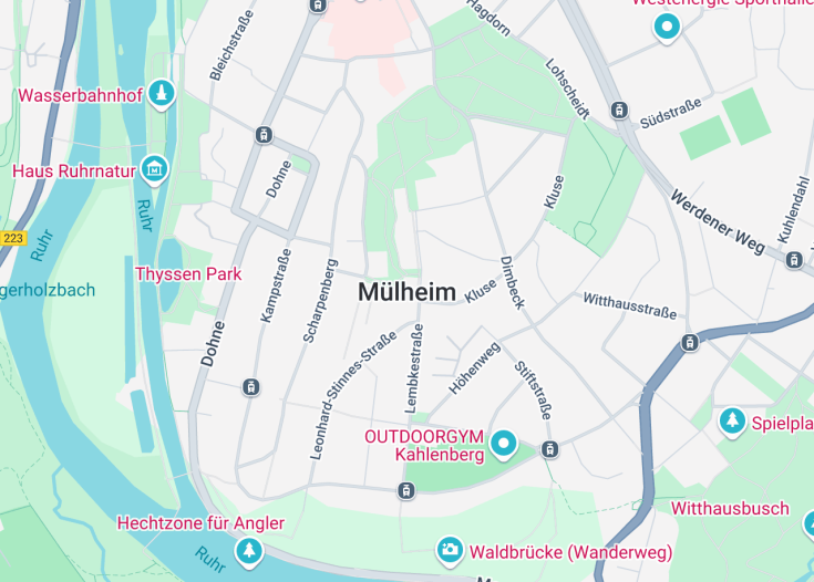 Map of Mulheim, Germany