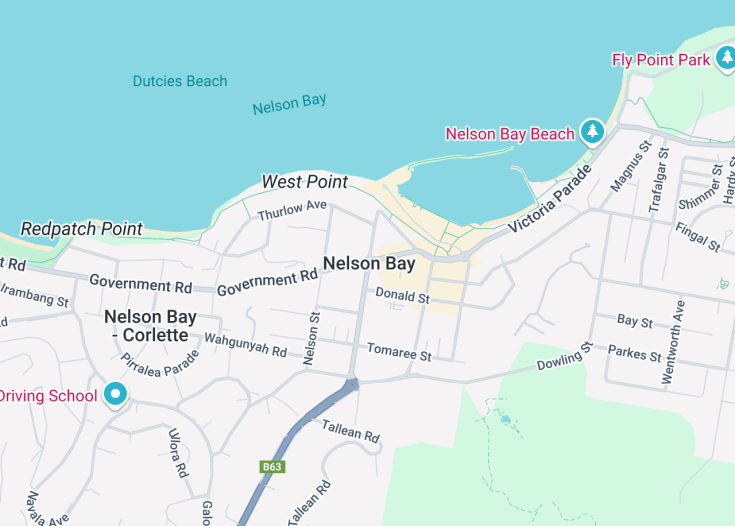 Map of Nelson Bay, Australia