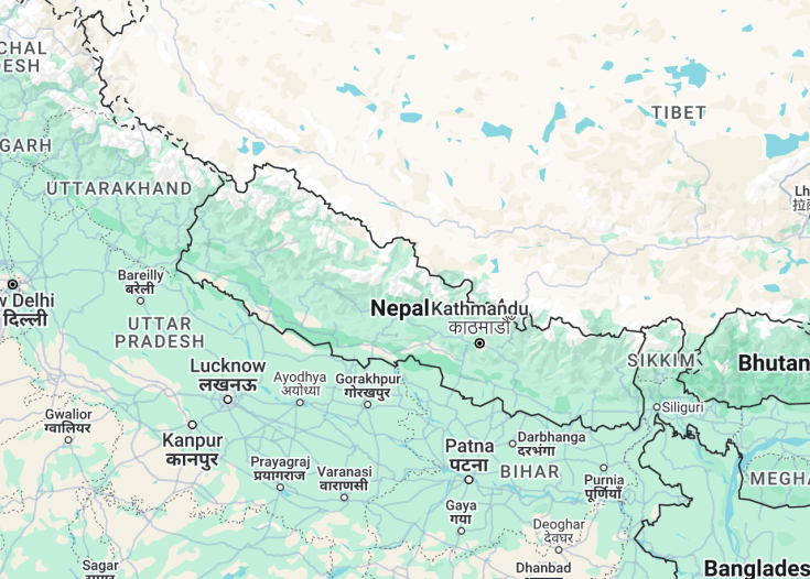Map of Nepal, 