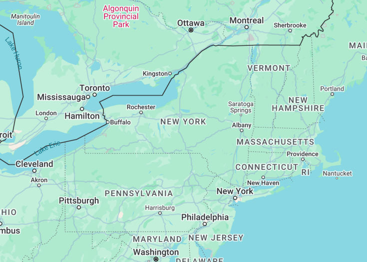 Map of New York State (USA), 