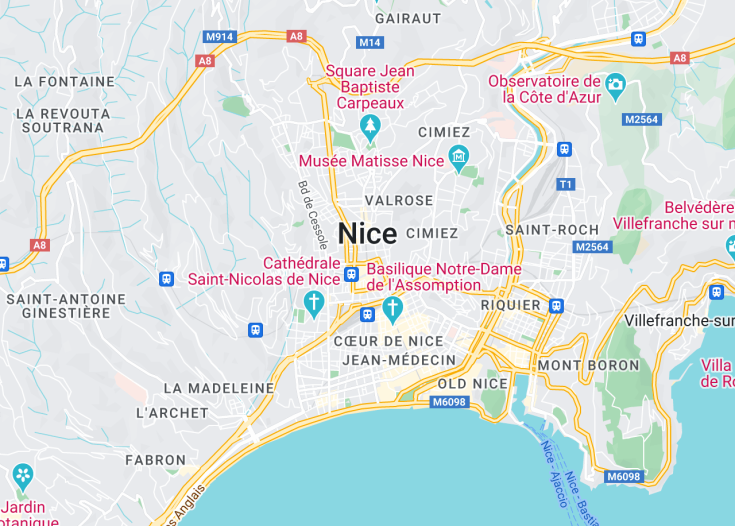 Map of Nice, France