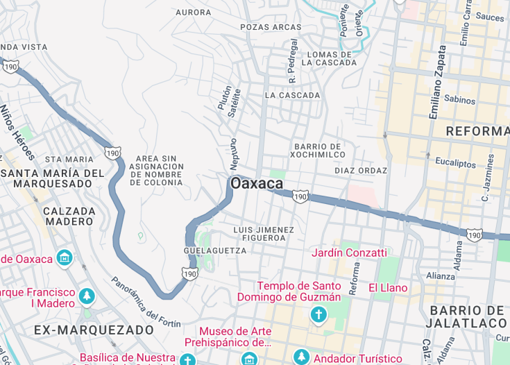 Map of Oaxaca de Juárez, Mexico