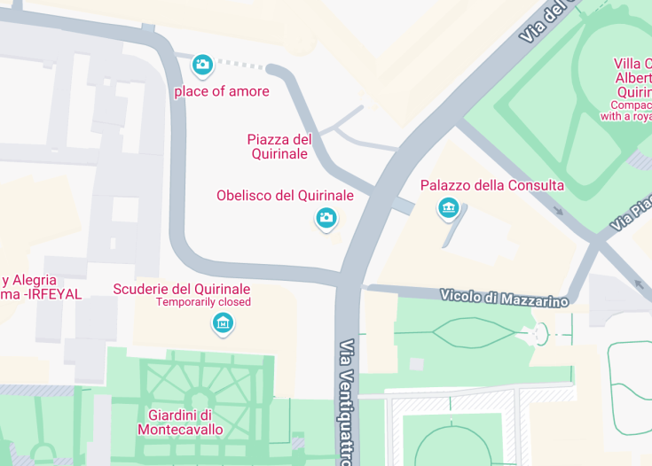 Map of Obelisk at piazza del Quirinale, Rome