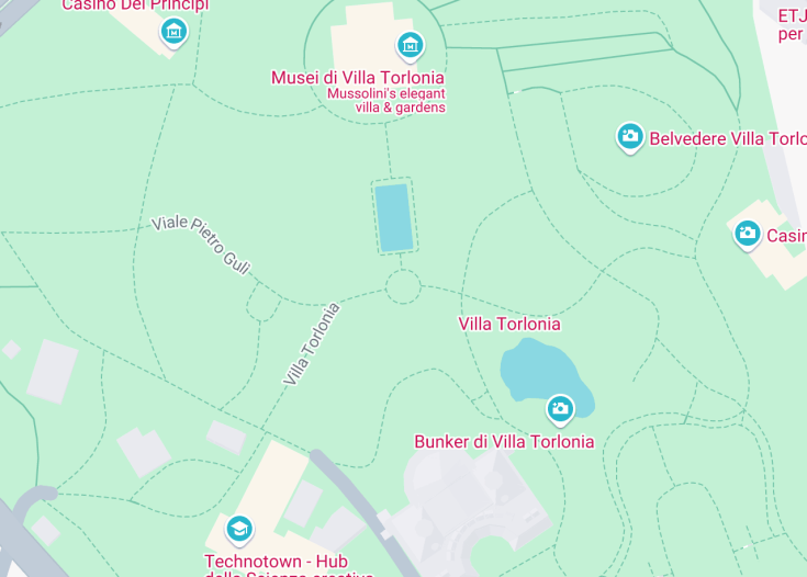 Map of Obelisks of Villa Torlonia, Rome