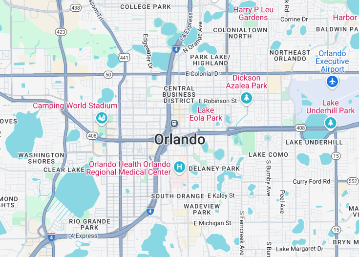 Map of Orlando, Florida (USA)