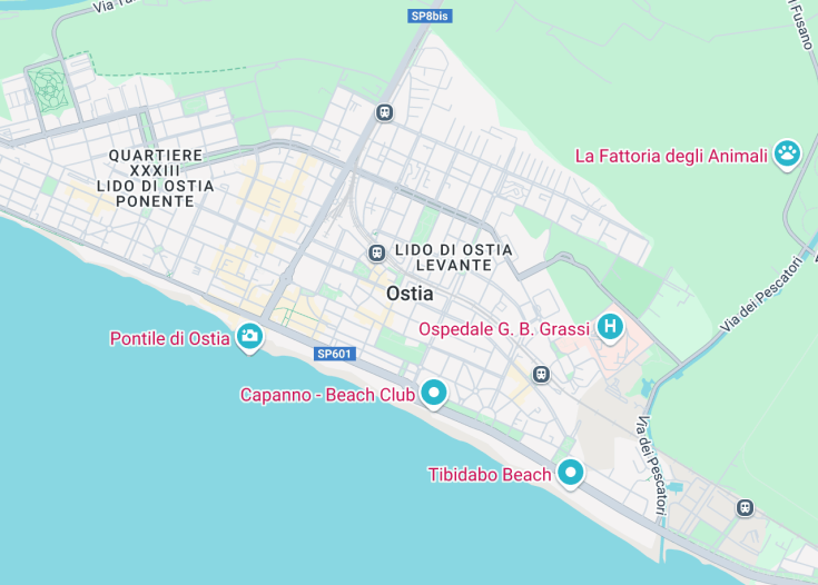 Map of Ostia, Italy
