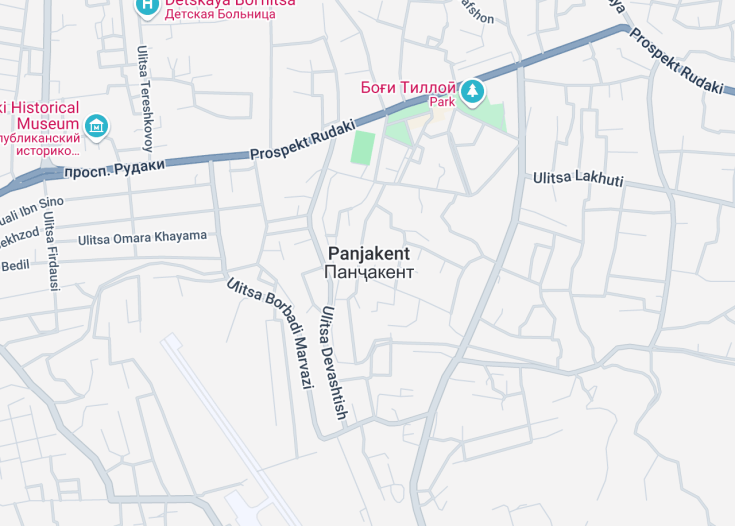 Map of Panjakent, Tajikistan